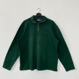 Polo Ralph Lauren Estate Rib Green Half Zip Pullover Size XXL